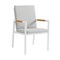 Armen Living Royal White Aluminum and Teak Outdoor Dining Chair with Light Gray Fabric, PK2 840254332799 - alternate 4